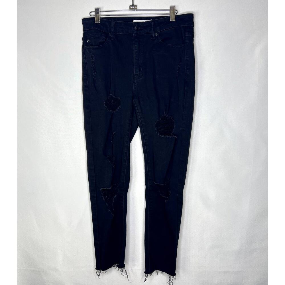 KanCan black distressed skinny ankle jean released hem size 9/28